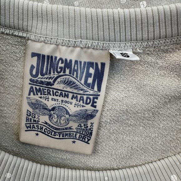 Jungmaven Womens Paint Splatter Sweatshirt Greige White Small EUC Hemp Cotton - Picture 4 of 16